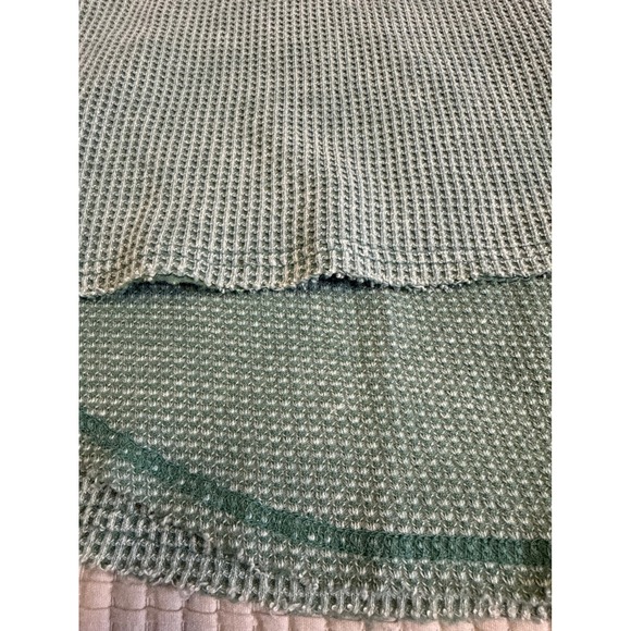 Womens Sage Green Beachy Lightweight Waffle Knit Henley Hoodie Indie Oversized - Picture 10 of 10